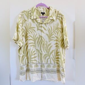 Express Men’s Green Tropical Print Short Sleeve Shirt XL NWT Casual